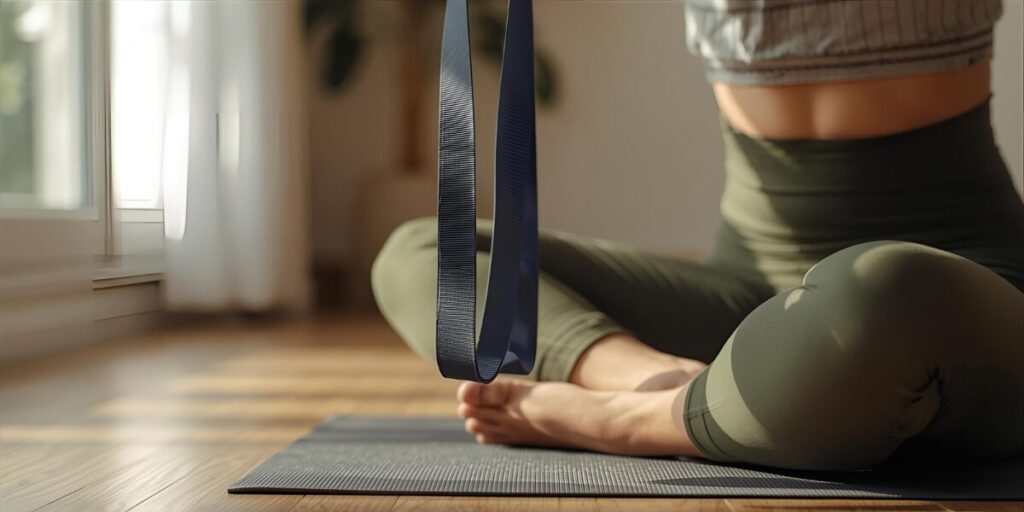 Woman using resistance band